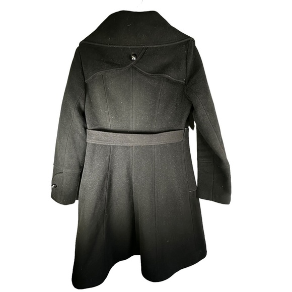 Soia & Kyo Black Shawl Collar Short Long Wool Blend Coat M - Picture 4 of 12